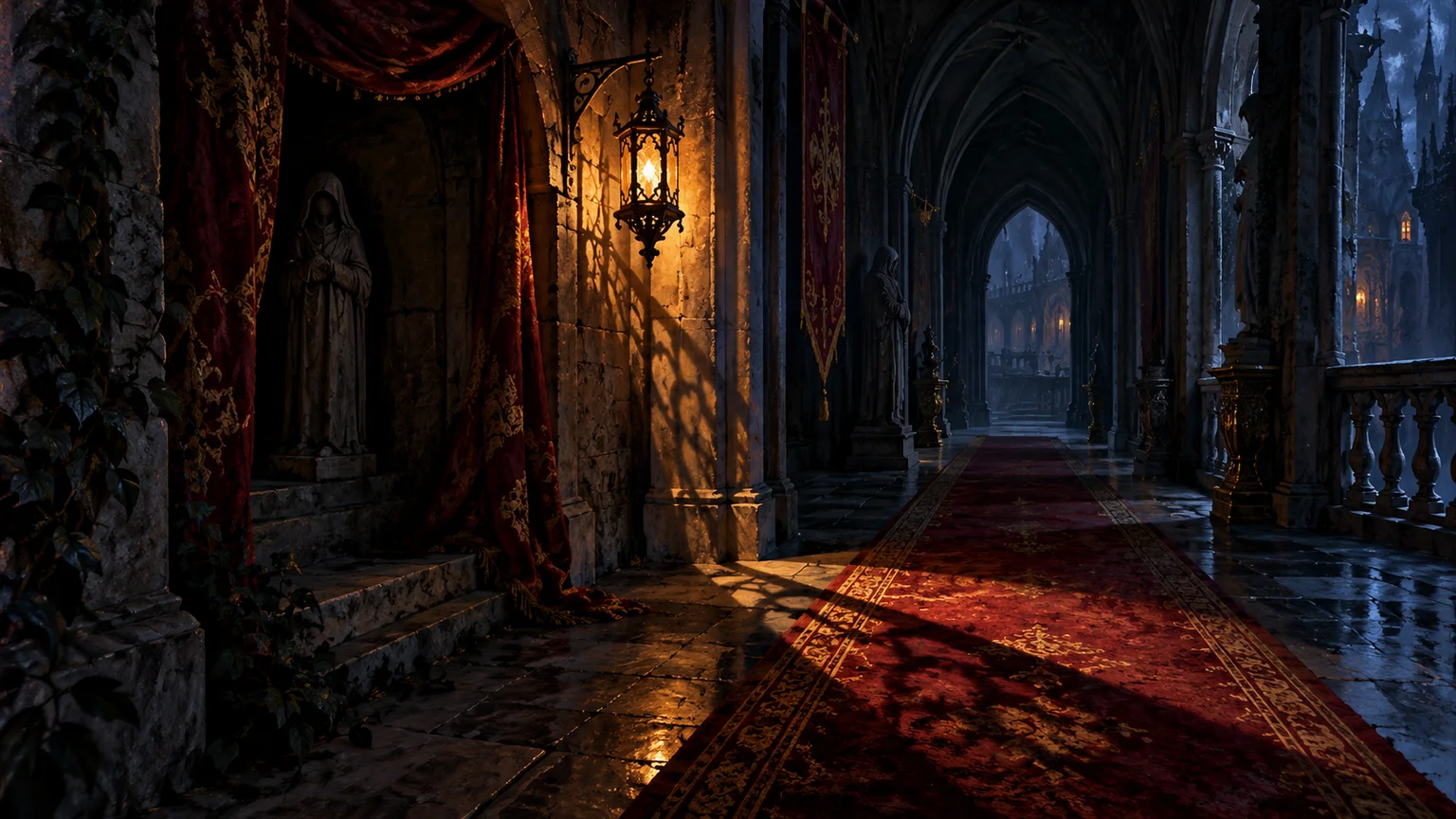 Original conceptual illustration of a hidden Gothic passage